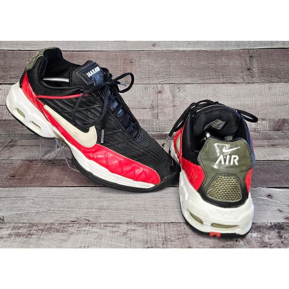 NIKE Max Air Drag-On RARE 2006 Sneaker 312866-011 Red Black Shoe Men's size 11 - Picture 1 of 9